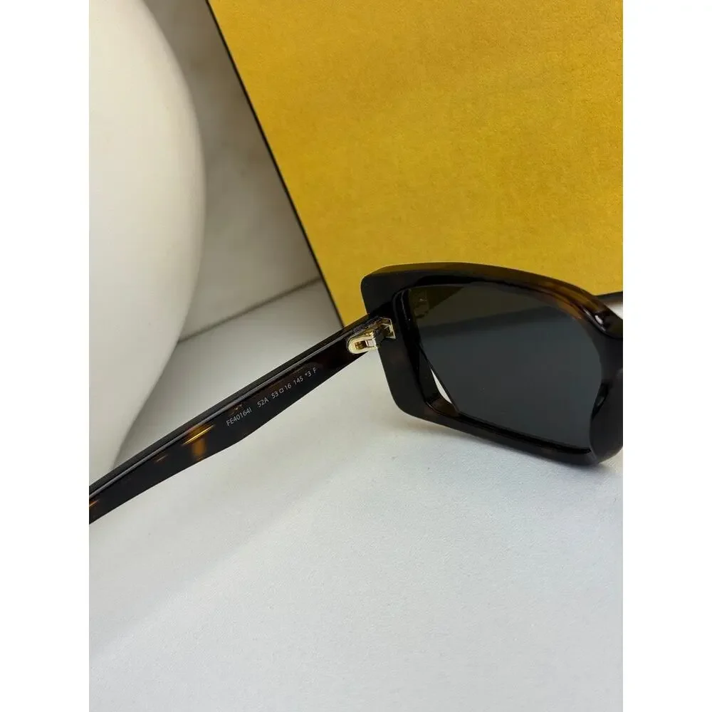 NEW Fendi FE40164I Way Brown Rectangular Slim Sunglasses - Picture 4 of 6